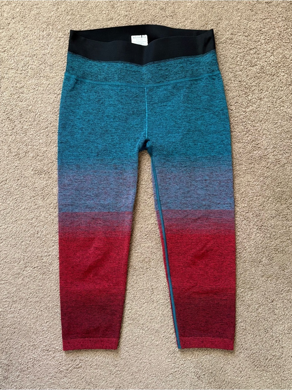 Athleta Relay Capri High-Rise Compression Stretch Ombre Leggings Women's M